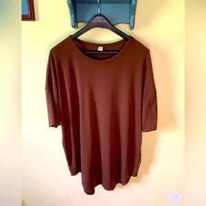 Comfortable Brown Oversized Shirt XL
